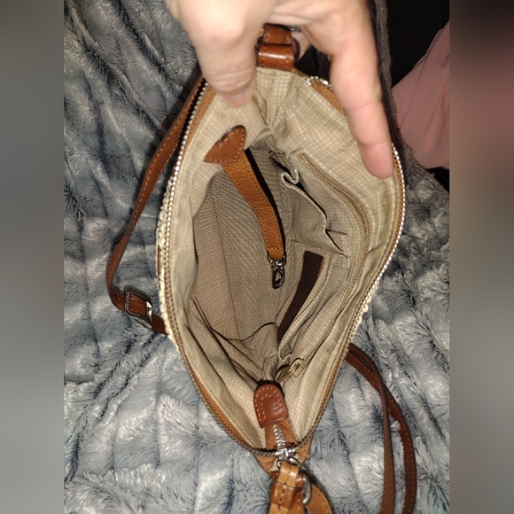 Brighton Stylish Cream and Brown Women's Bag - Picture 8 of 10